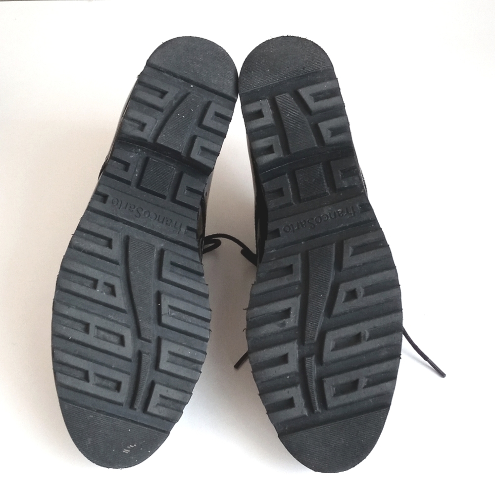 Franco Sarto Black Patent Leather Loafer Brogues Oxford Lace Lug Sole Shoes 8 - Picture 8 of 10